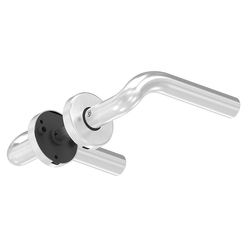 Pair of lever handles, rotatable, AISI304