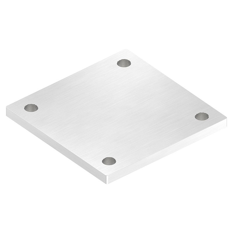 Ankerplatte, 150x150x10mm, mit Längsschliff, V2A