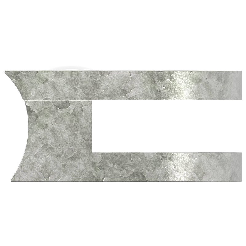 Glass clamp Mod. 30, connection: 42.4mm, raw zinc
