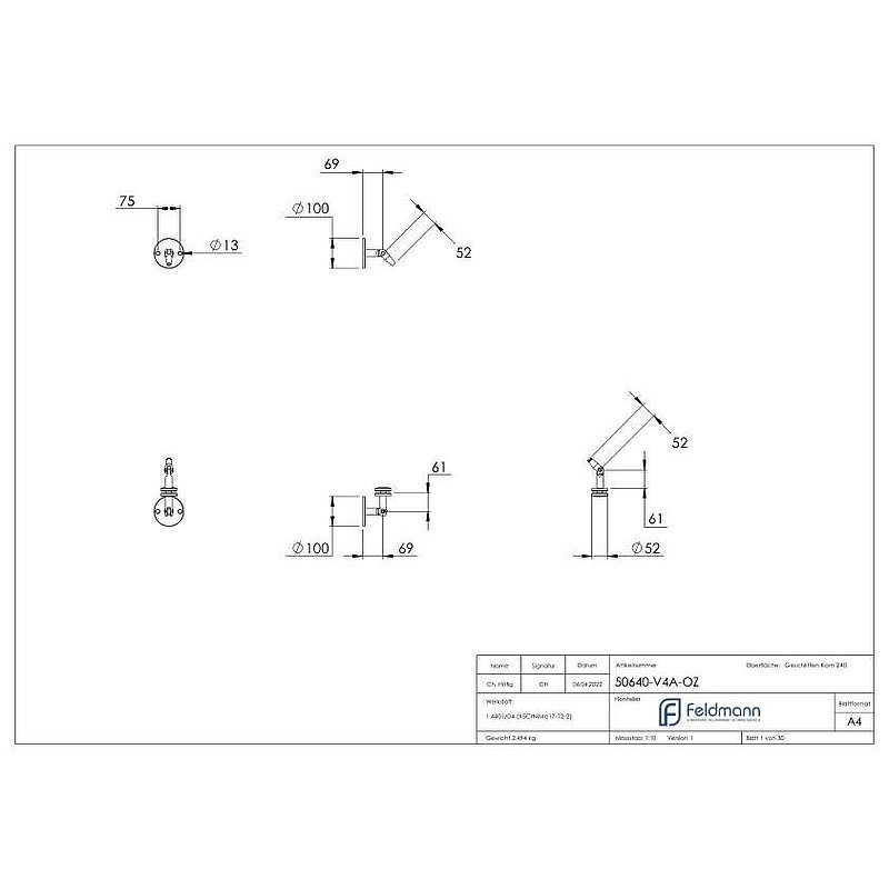 Vordachsystem abgehangen, V4A