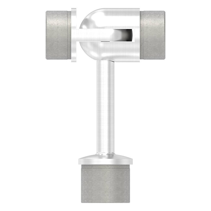 Rohrabschlussstopfen für Rohr 42,4x2,0mm, oben mit Gelenkstück, V2A