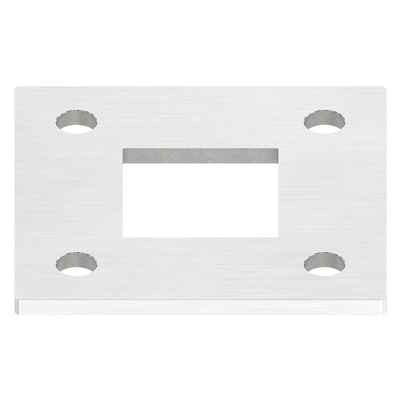 Ankerplatte, 120x120x6mm, mit Längsschliff, V2A