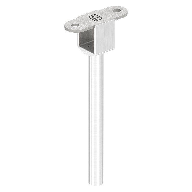 Goupille avec plaque de raccordement pour main courante LED, pleine, V2A