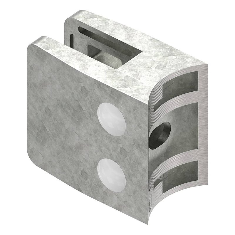 Glasklemme Mod. 34, Anschluss: 48,3mm, Zink roh