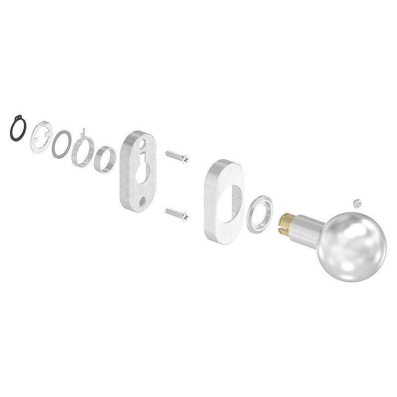 Drückerknopf, Ø 50mm, drehbar, V2A