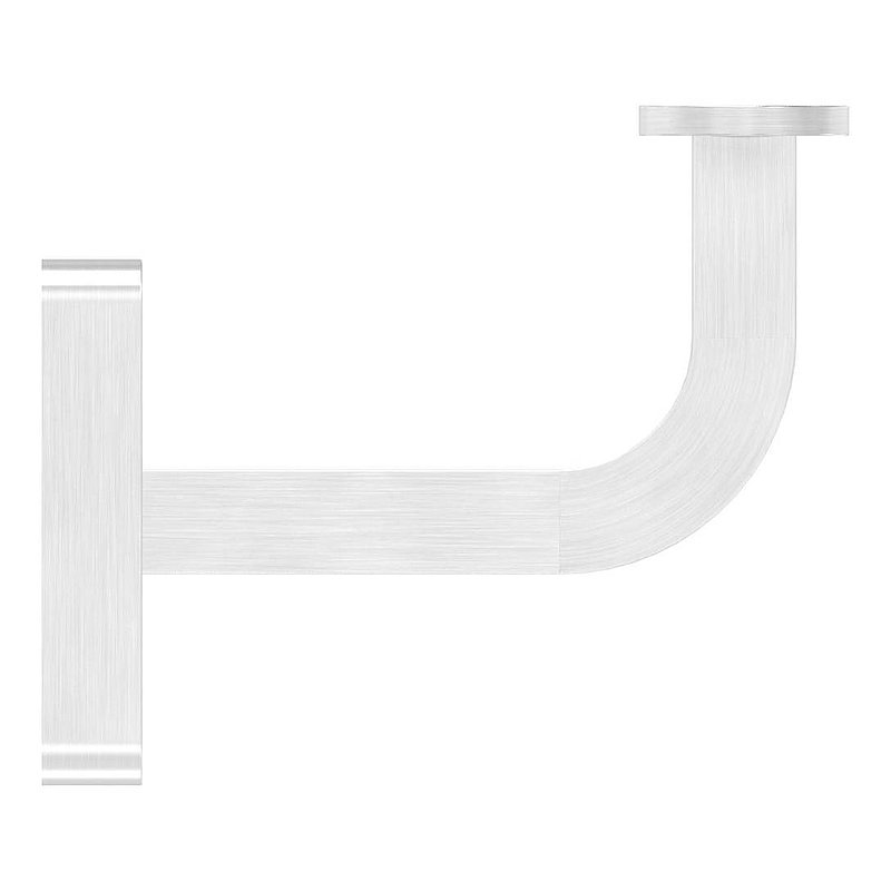 Handlaufhalter mit Handlaufanschlussplatte flach (Ronde und Bügel verschweißt), V2A