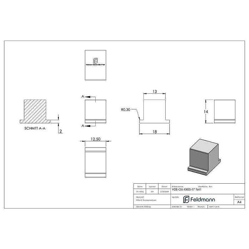Mounting-set for glass 17,52mm eleganza canopy, L:2,2m
