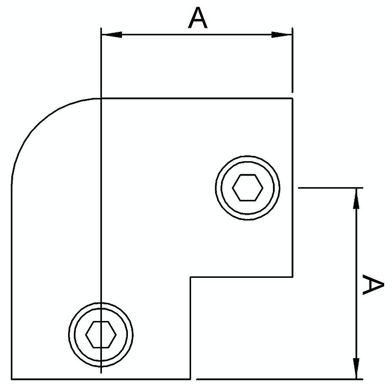 Rohrbogen 90°, für Rohr Ø 26,9mm