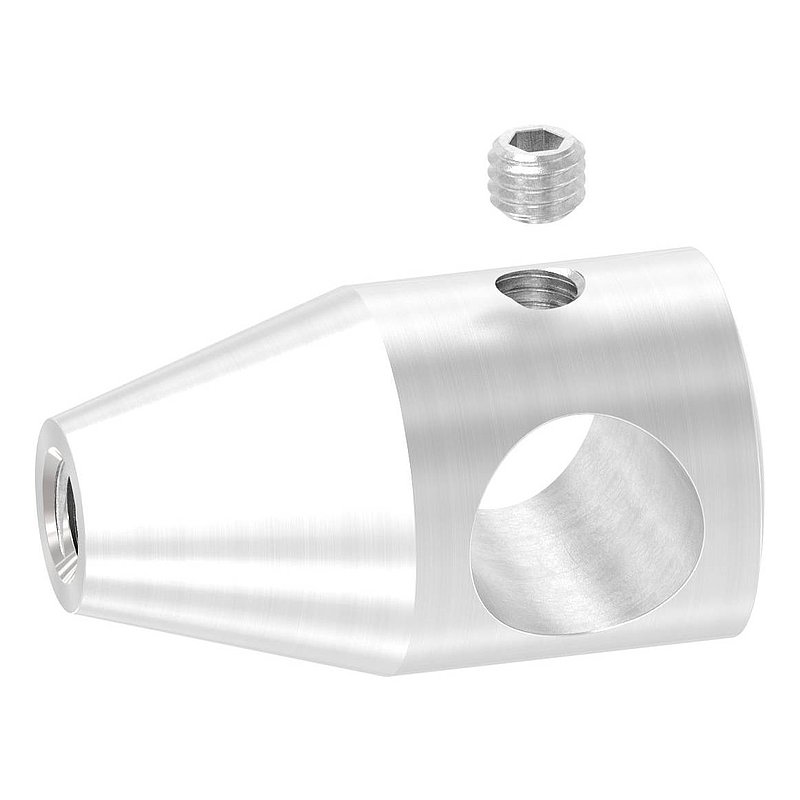 Querstabhalter mit Gewinde M6, Bohrung 12,2mm Bohrung, V2A