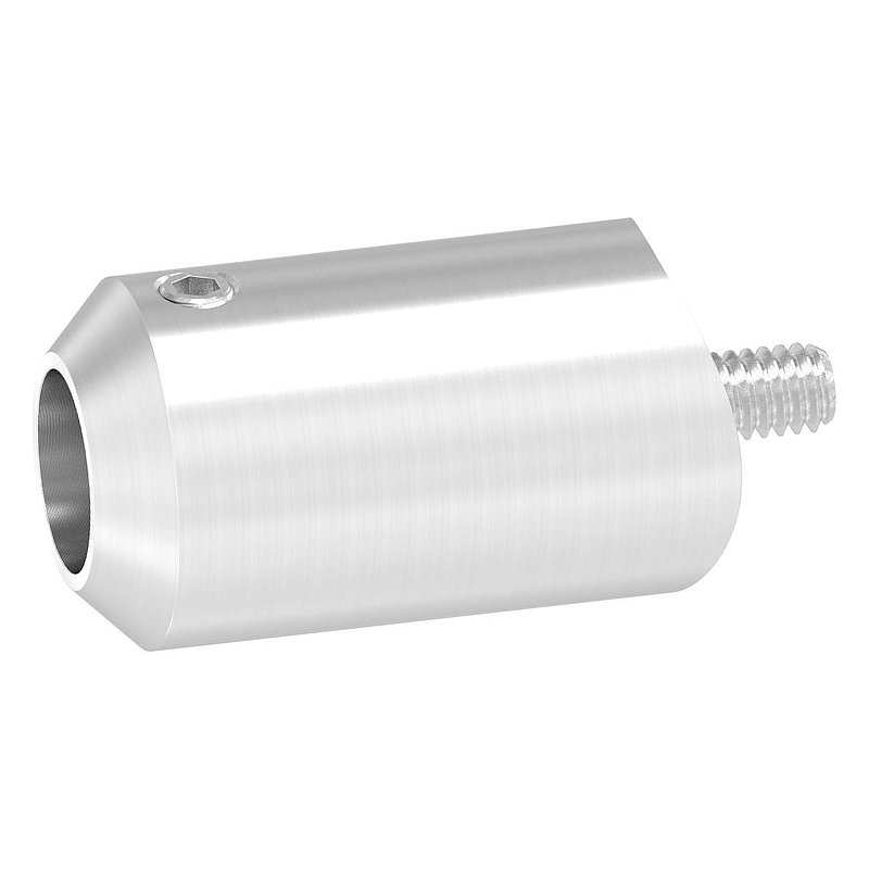 Querstabhalter zum Stoßen, Bohrung Ø 12,5mm, Anschluss 42,4mm, V2A