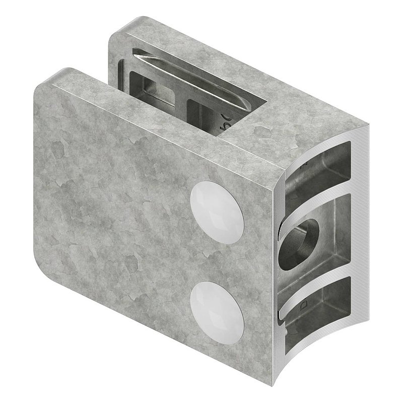 Glasklemme Mod. 36, Anschluss: 60,3mm, in Zink roh