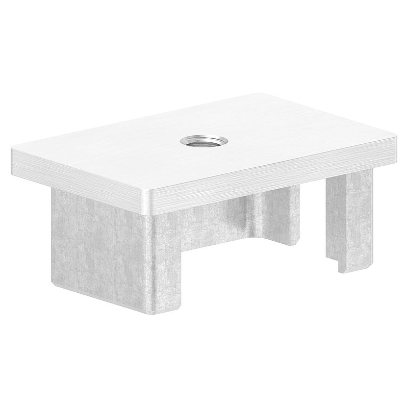 Einsteckkappe, für Rohr 60x40x3,0mm mit M8 Gewinde, V2A