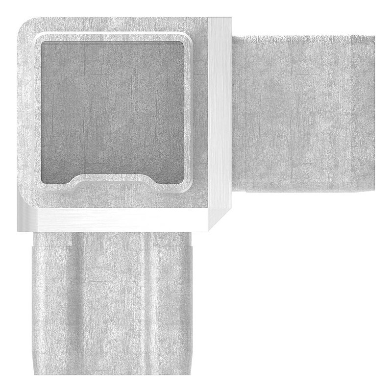 Corner piece 90° with 3 outlets for tube 40x40x3.0mm, AISI316