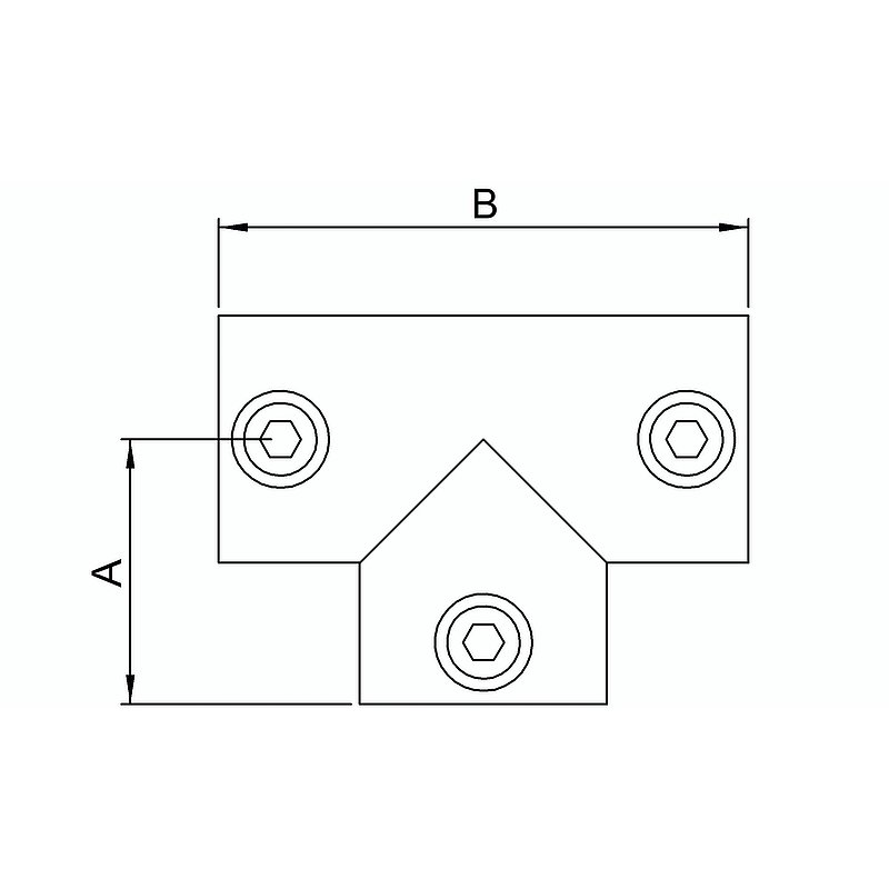 T-Stück lang, für Rohr Ø 60,3mm