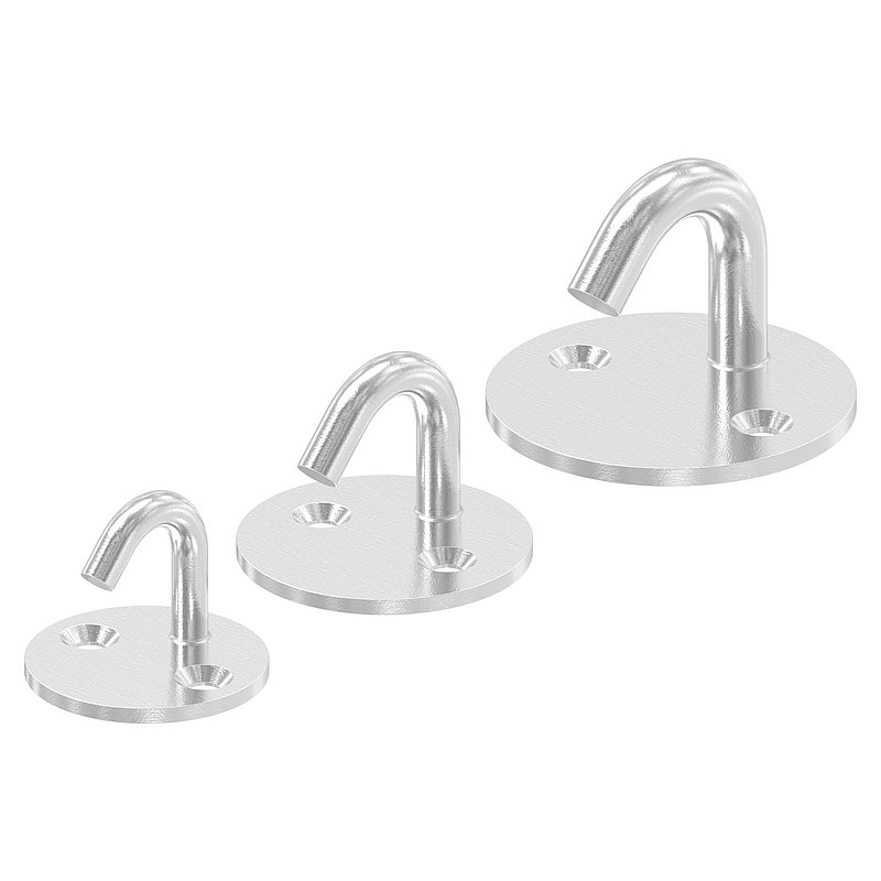 Befestigungsöse/Haken mit runder Platte V4A