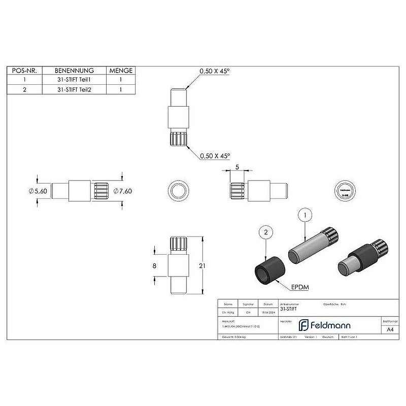 Sicherungsstift für Mod. 31
