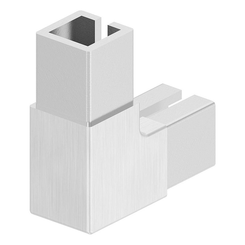 Eckverbinder für quadratisches Klemmprofil 20x20x1,25 mm, V2A