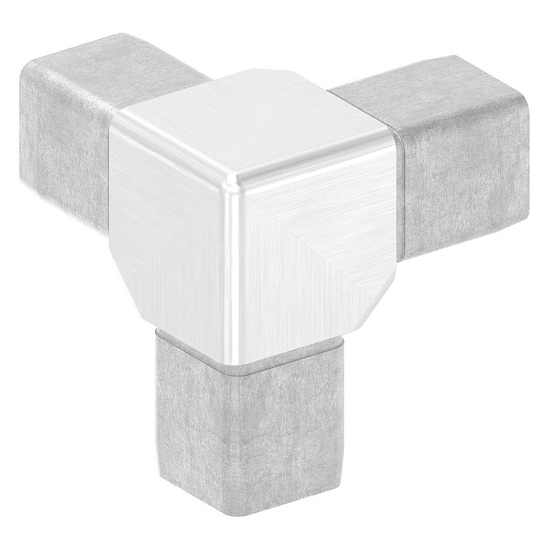 Connector for tube 25x25x2.00mm, AISI316