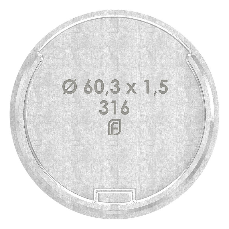 Embout pour tube à fond de gorge Ø 60,3x1,5mm, V4A