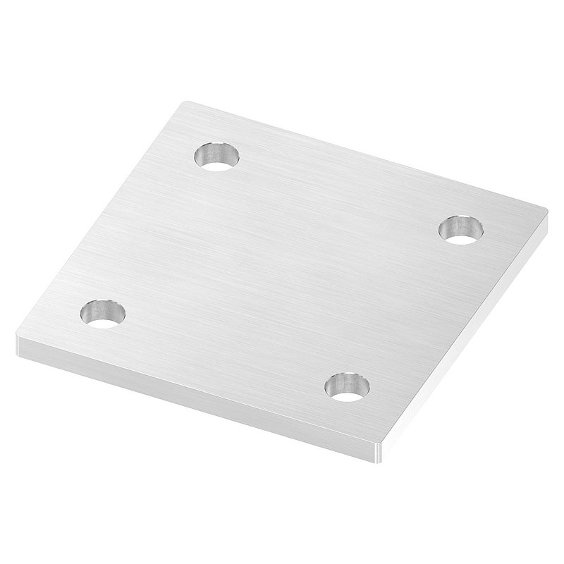 Ankerplatte, 120x120x8mm, mit Längsschliff, V2A