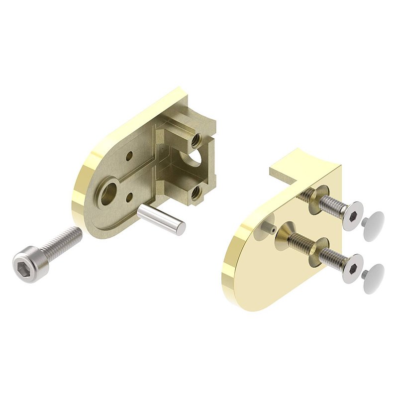 Glass clamp mod. 16, connection: 42.4mm, brass