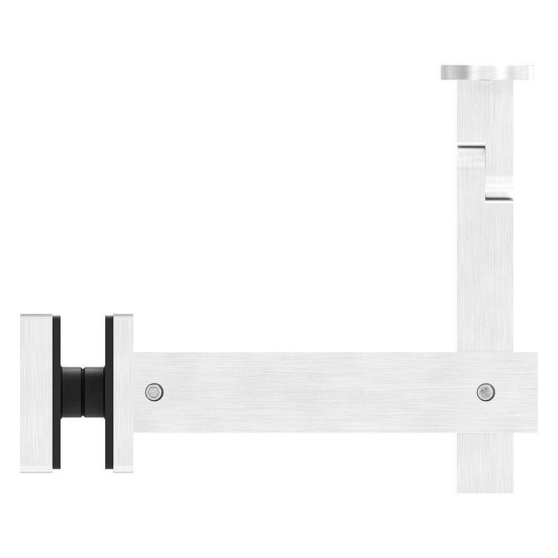 Handlaufhalter eckig mit gerader Handlaufanschlussplatte, V4A