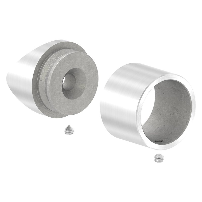 Befestigung für Rohr 33,7mm an 42,4mm, V2A