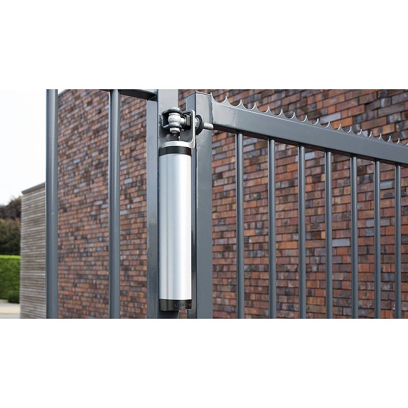 Ästhetischer 180° Torschließer mit direkter Verbindung zum Torband - THINO, Farbe silber