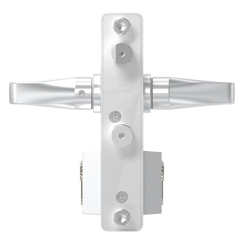 Gittertorschloss GTS 2 für Rohrstärke 40-60mm, Gehäuse silber