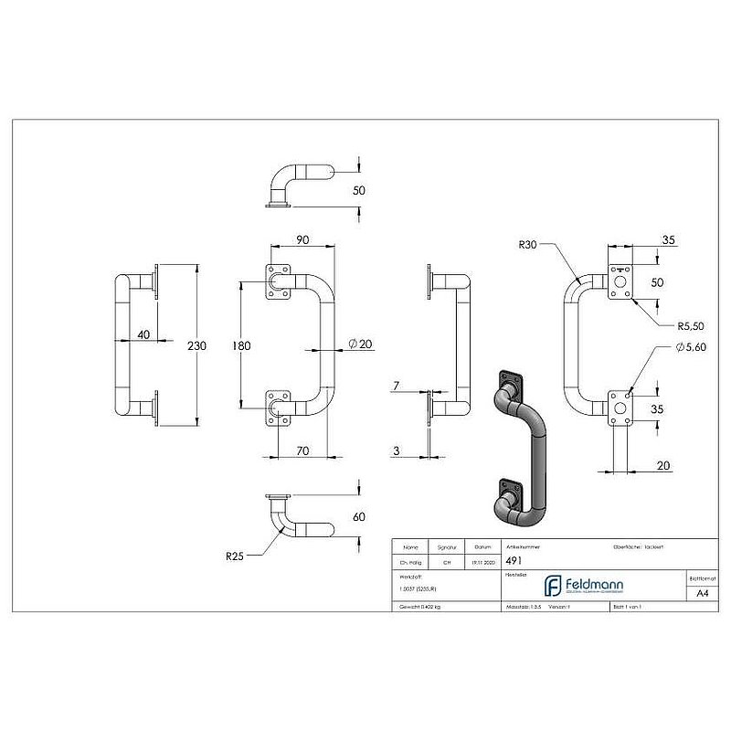 Door handle for sliding gates