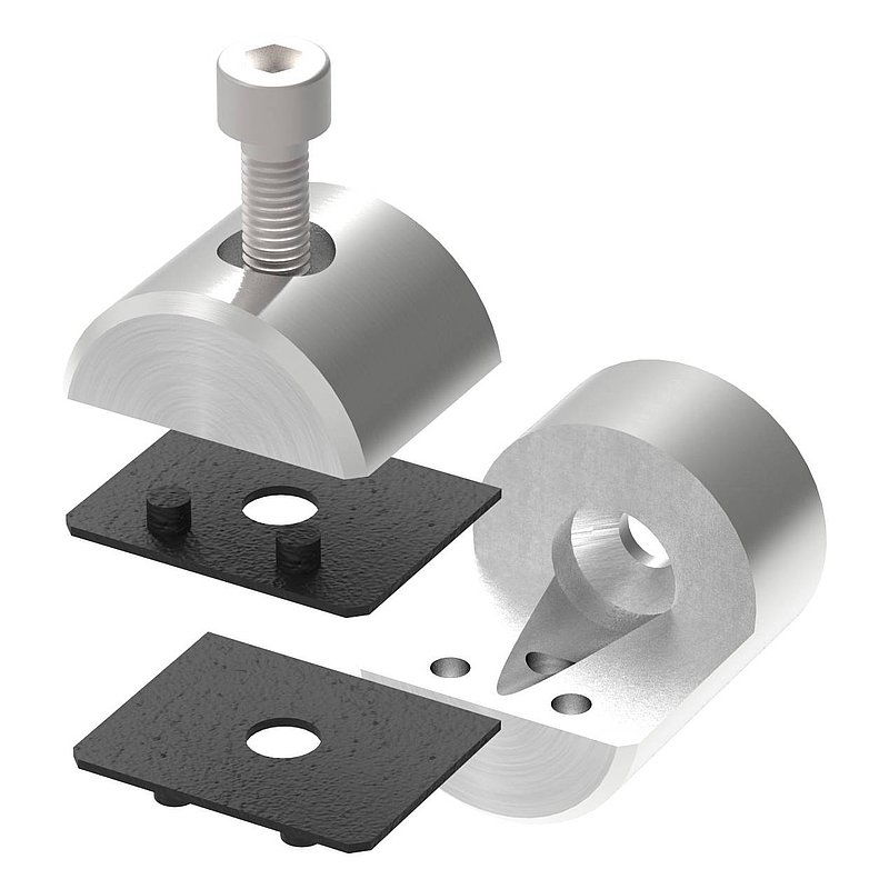 Blechhalter, Ø 32mm, Anschluss: gerade, V2A
