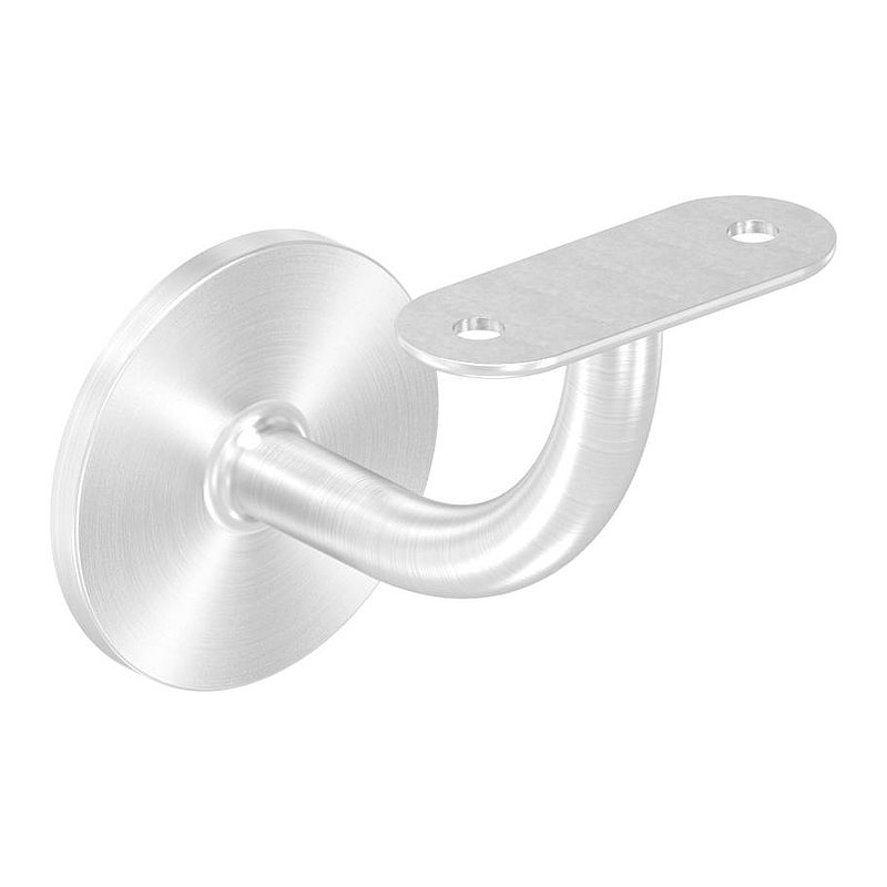 Handrail bracket with flat handrail connection plate (round plate and bracket welded), AISI304