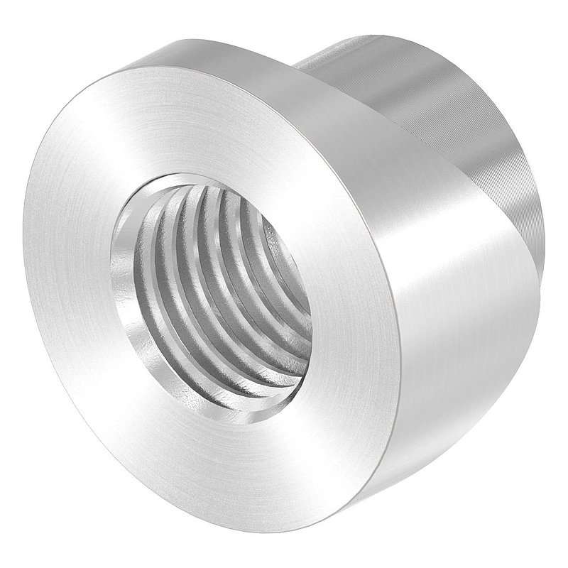 Gewindehülse, passend zu Torband 120-M16-VA, für Rohr 33,7mm, V2A