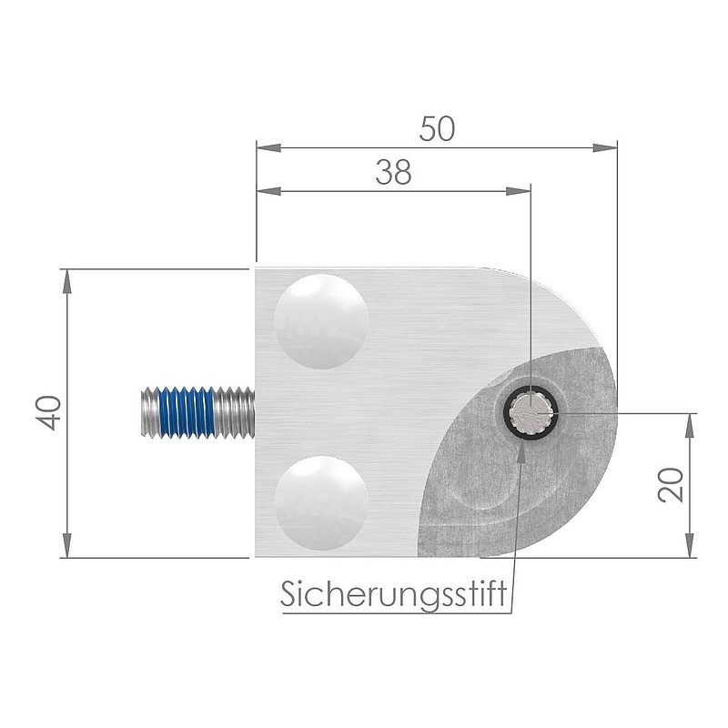 Glasklemme Mod. 30, Anschluss: gerade, V4A