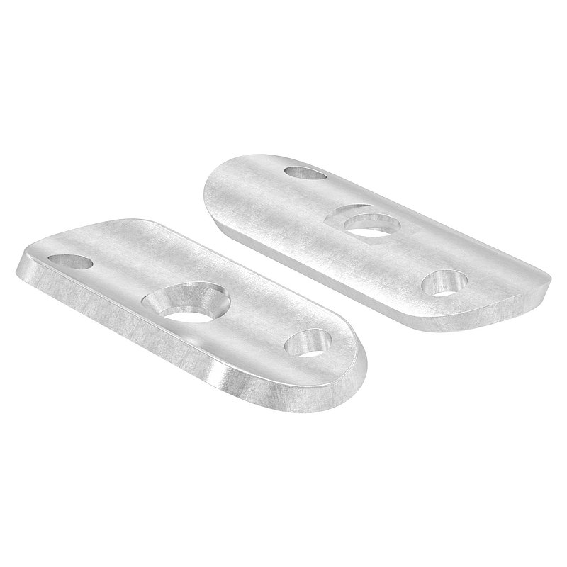 Handlaufanschlussplatte S235JR, Rohranschluss Ø 42,4mm, Bohrungen versetzt