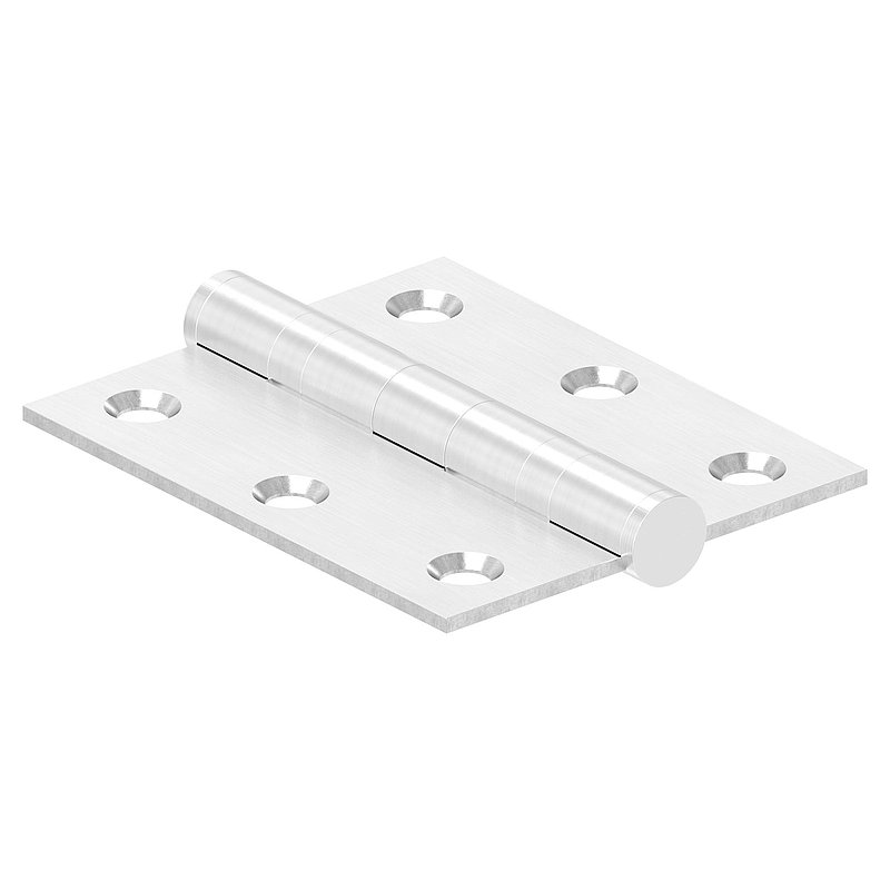 Edelstahl-Scharnier 76x63mm mit festem Zapfen