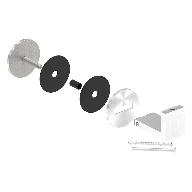 Sensa Design 1, pour tube 42,4mm, pour montage sur verre, V2A