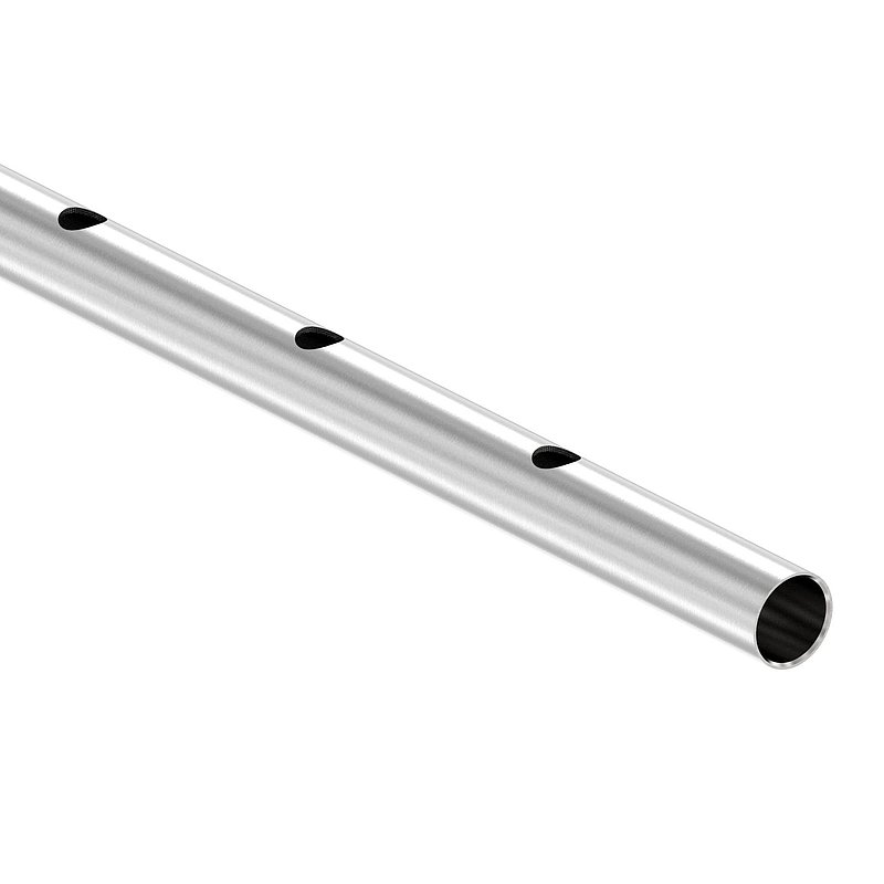 Edelstahlrohr, eins. gelocht 16,1mm, 33,7x2,0mm, L: 3000mm, V2A