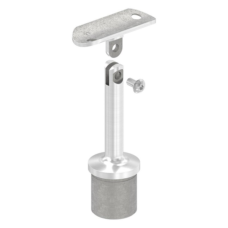 Rohrabschlussstopfen mit Gelenk und Platte, für 33,7x2,0mm, V2A