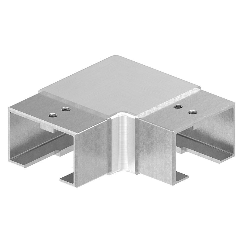 Eckbogen horizontal für Nutrohr 60x40mm, V2A