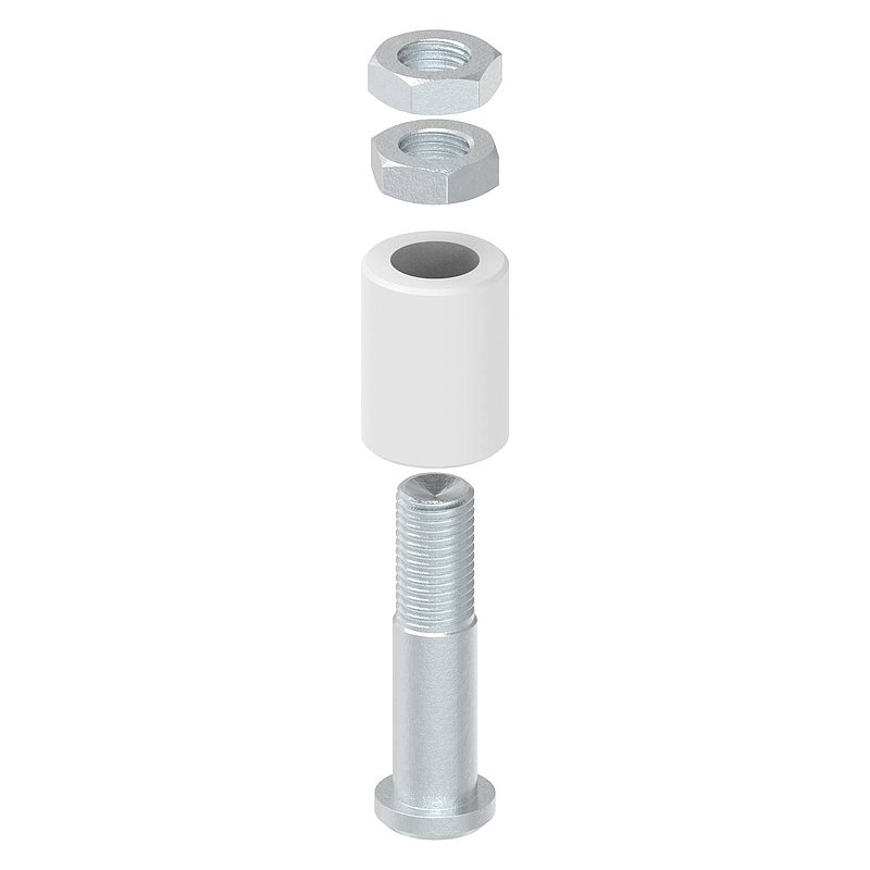 Führungsrolle Ø 30 x 40mm, Gewinde M16, verzinkt