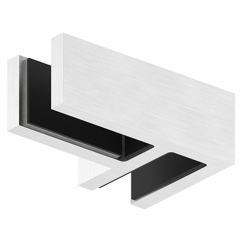 Glasverbinder 90°, für Glas 12 - 12,76mm, V4A