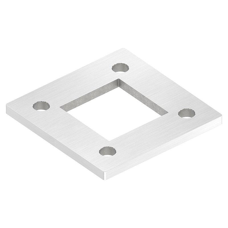 Ankerplatte, 120x120x8mm, mit Längsschliff, V2A