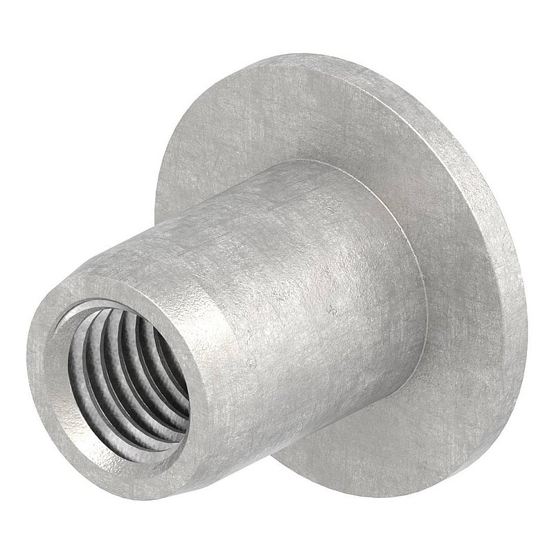 Sleeve nut with flat head and ISK, M10, AISI304