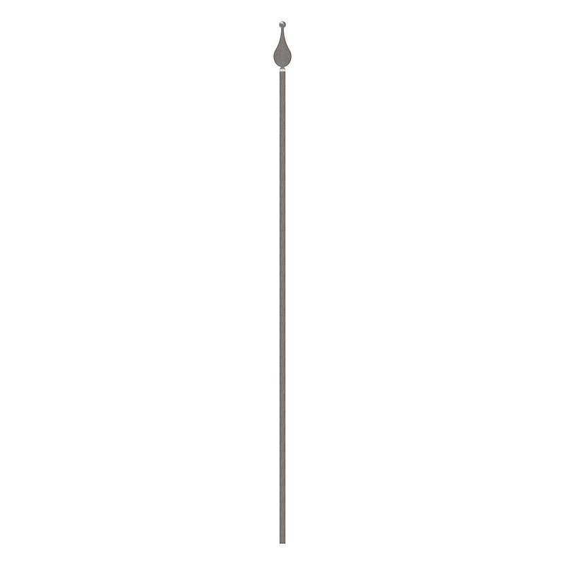 Zaunstab 12x12mm, H: 1000mm, Spitze und Kugel