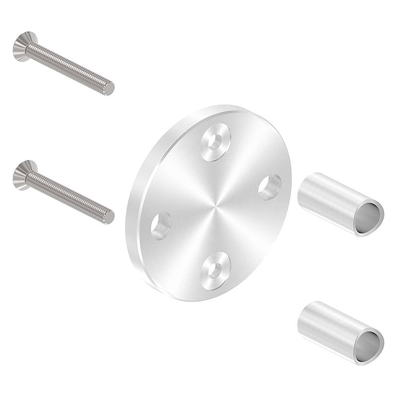 Wandbefestigung für Geländerpfosten 42,4mm, V2A