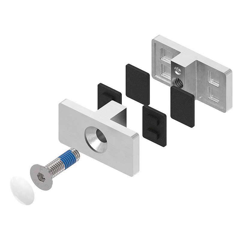 Glasausrichter für Ganzglasgeländer, für Glas 16,76 - 17,52mm