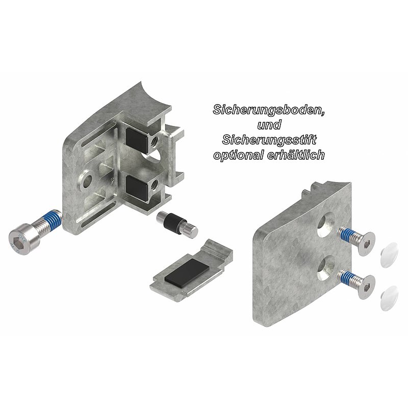 Glasklemme Mod. 14, Anschluss: 42,4mm, Zink roh