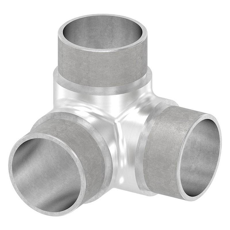 Ecke 90° mit Abgang, für Rohr 42,4x2,0mm, V2A