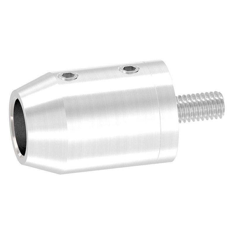 Querstabhalter (zum Stoßen vorne) gerader Anschluss, Bohrung vorne 12,2mm, V2A